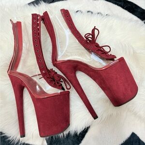 Brand new Pleaser shoes/ lace-up boots size 5
